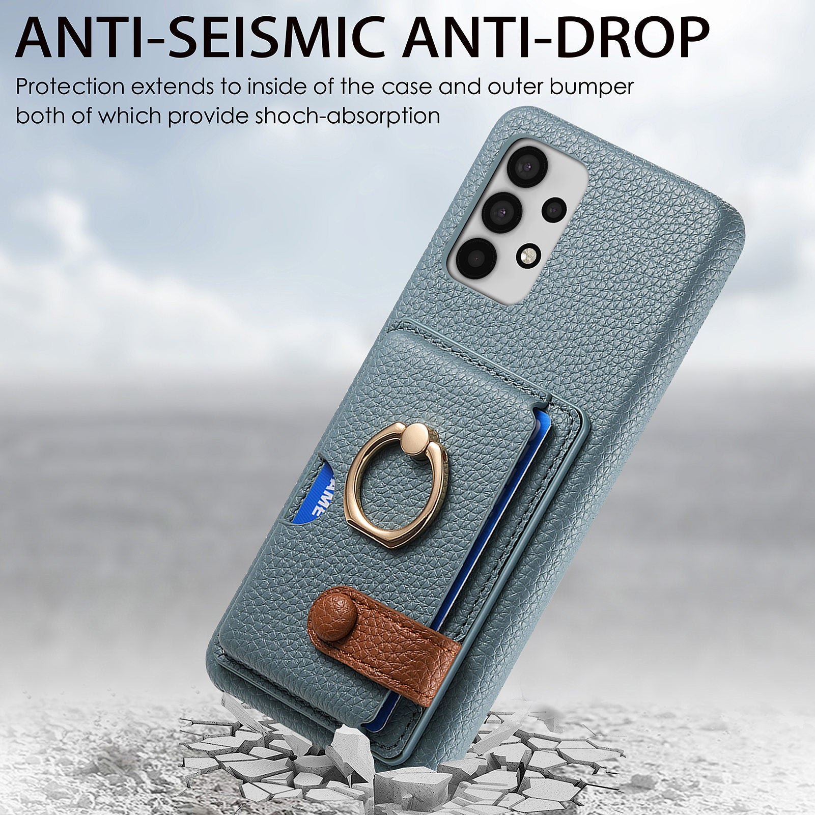 Y2 For Samsung Galaxy A32 4G (EU Version) Ring Kickstand Case Card Holder Phone Cover Y2 For Samsung Galaxy A32 4G (EU Version) Ring Kickstand Case Card Holder Phone Cover